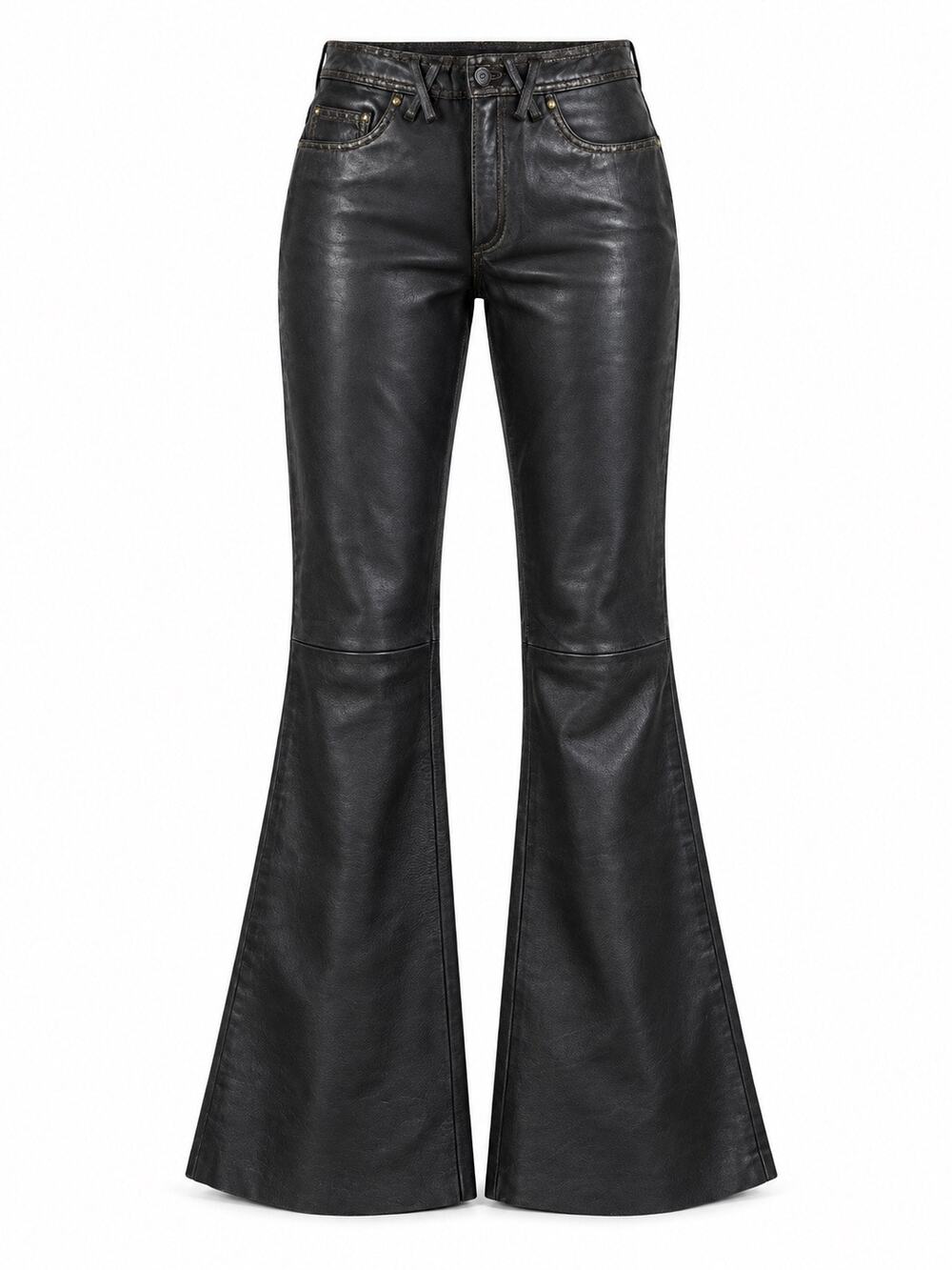 Faust Paris Vintage Y2K Leather Bootcut Pants Size 38 FR 4 US